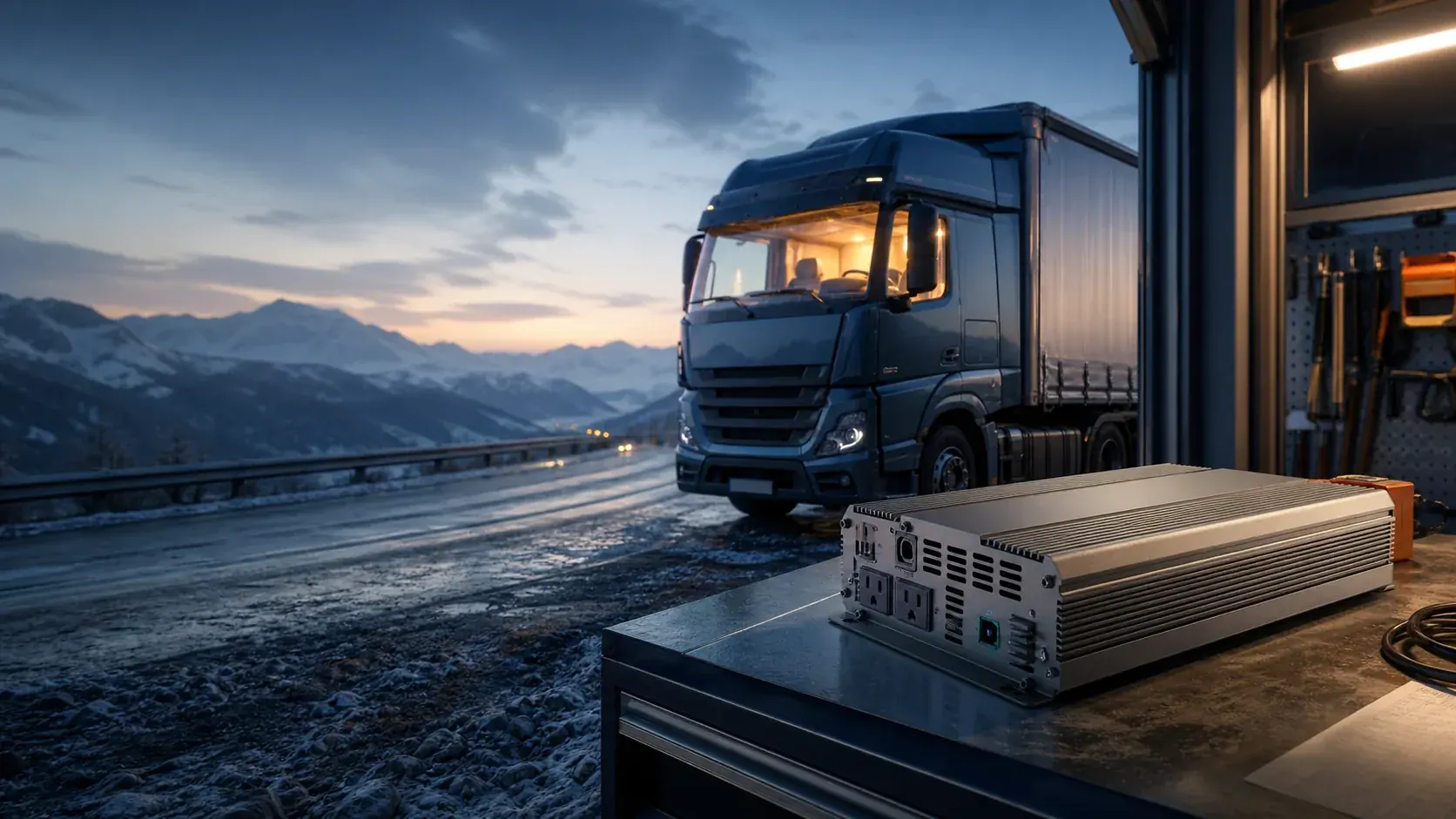 Commercial truck using reliable automotive electronics in a cold climate